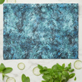 Blauw bos onder sneeuw of gebroken glas theedoek (Gevouwen)