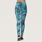 Blauw bos onder sneeuw of gekraakt glas leggings (Achterkant)