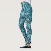 Blauw bos onder sneeuw of gekraakt glas leggings (Links)