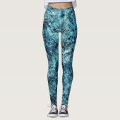 Blauw bos onder sneeuw of gekraakt glas leggings (Voorkant)