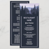 Blauw bos, Restaurant Slimline Menu (Voorkant / Achterkant)