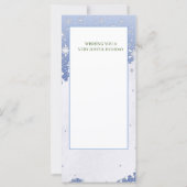 Blauw/bosgroen Vrolijke Wens | Kerst Flat Car (Achterkant)