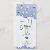 Blauw/bosgroen Vrolijke Wens | Kerst Flat Car (Voorkant)