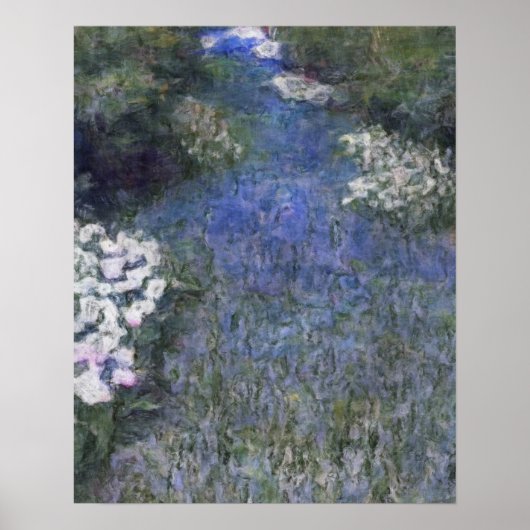 Blauw bospad Impressionist Oilverf Poster (Voorkant)