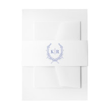 Blauw Botaniacal & Lint Kam Monogram Bruiloft