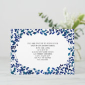 Blauw botanisch algemeen feest kaart (Staand voorkant)