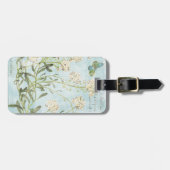 Blauw botanisch bagagelabel (Voorkant horizontaal)