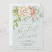  blauw botanisch bloemig Vrijgezellenfeest Kaart (Voorkant)