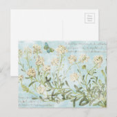 Blauw botanisch briefkaart (Voorkant / Achterkant)
