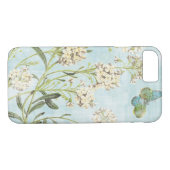 Blauw botanisch Case-Mate iPhone case (Achterkant (Horizontaal))