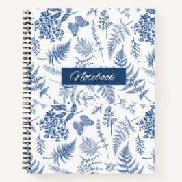 Blauw botanisch deluxe spiraalnotitieboek notitieboek