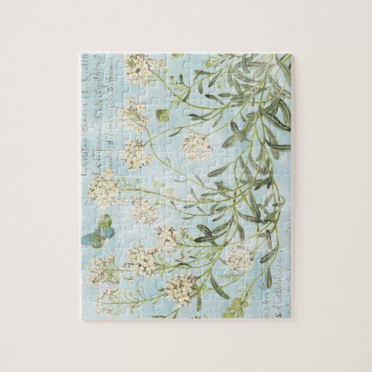 Blauw botanisch legpuzzel (Verticaal)