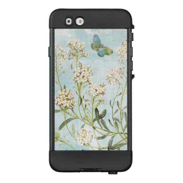 Blauw botanisch LifeProof iPhone hoesje (Achterkant)