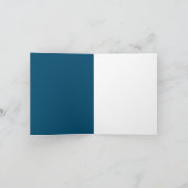 Blauw Botanisch Lijst Kerstmis Fotokaart Notitiekaartje (Binnen)