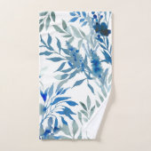 Blauw botanisch patroon bad handdoek (Handdoek)