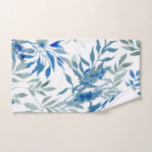 Blauw botanisch patroon bad handdoek (Handdoek)