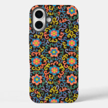 Blauw botanisch patroon in vintage-stijl  Case-M