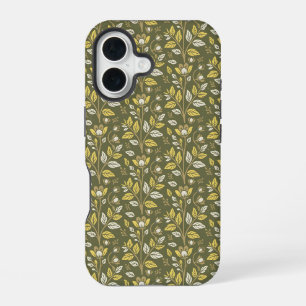 Blauw botanisch patroon in vintage-stijl Case-M iPhone 16 Hoesje