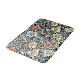Blauw botanisch patroon in vintage-stijl voor badk badmat