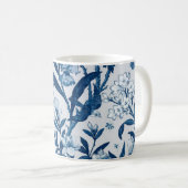 Blauw botanisch patroon koffiemok (Voorkant rechts)