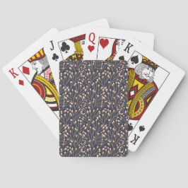 Blauw botanisch patroon poker in vintage stijl pokerkaarten
