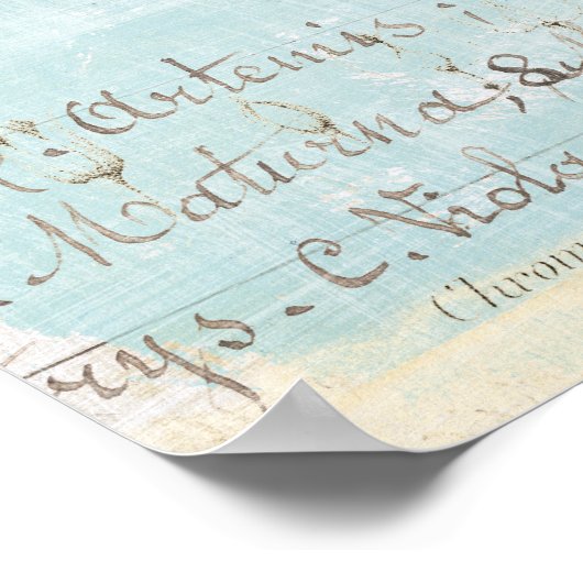 Blauw botanisch poster (Hoek)