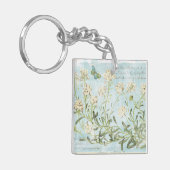 Blauw botanisch sleutelhanger (Voorkant Links)