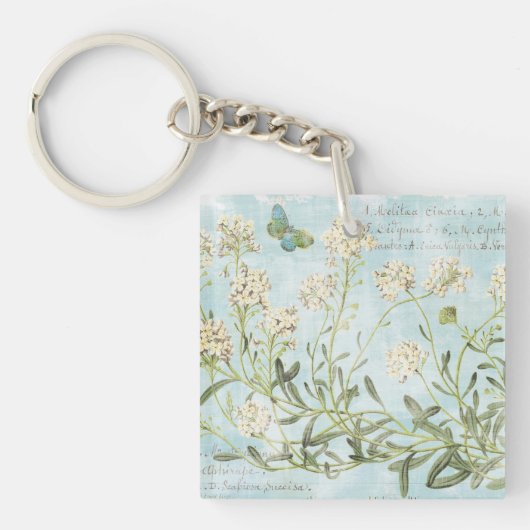 Blauw botanisch sleutelhanger (Voorkant)