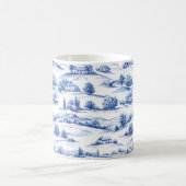 Blauw botanisch toilepatroon koffiemok (Center)