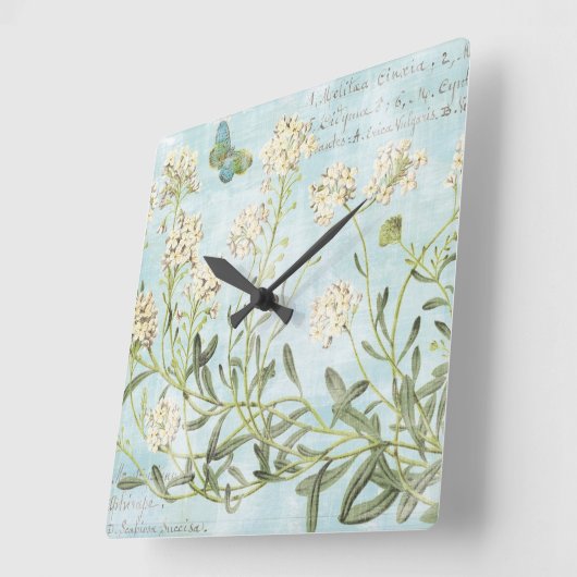 Blauw botanisch vierkante klok (Hoek)