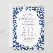 Blauw botanisch Vrijgezellenfeest Kaart (Voorkant)