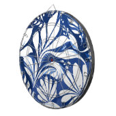 Blauw botanisch waterverf bloemmotief dartbord (Voorkant Rechts)