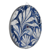 Blauw botanisch waterverf bloemmotief dartbord (Voorkant Links)