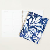 Blauw botanisch waterverf bloemmotief planner (Display)