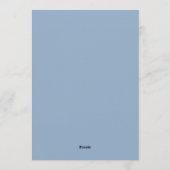 Blauw Botanisch Whimsy Bruiloft Kaart (Achterkant)