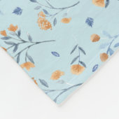 Blauw Botanisch Wildbloempatroon Fleece Deken (Hoek)