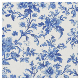 Blauw botanisch wingerd toilepatroon stof