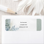Blauw botanisch zijrand adreslabel etiket (Insitu)
