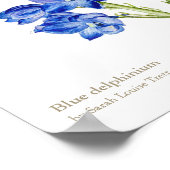 Blauw botanische vingerafdrukken poster (Hoek)