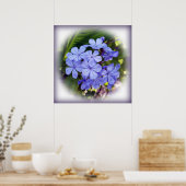 blauw bouquet poster (Keuken)