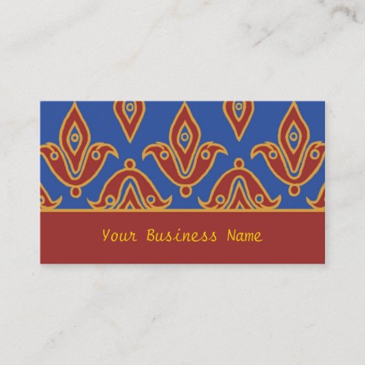 Blauw, Bourgogne, Goud Visitekaartje (Voorkant)