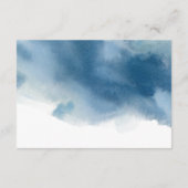 Blauw Bourgogne Paarse Bloemen Bruiloft Receptie & Informatiekaartje (Achterkant)