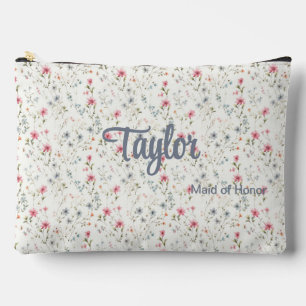 Blauw + Bourgogne Romantische Bloemen Bruidsfeest Etui
