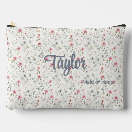 Blauw + Bourgogne Romantische Bloemen Bruidsfeest Etui (Voorkant)