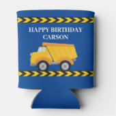 Blauw Bouwvoertuig Douane Verjaardagspartij Blikjeskoeler (Achterkant)