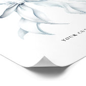 Blauw Bow Aangepaste Tekst Tabel Teken Poster (Hoek)