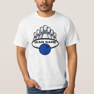  blauw bowlingteam jongens waarderen t-shirt