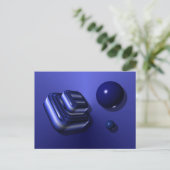 Blauw boxontwerp briefkaart (Staand voorkant)