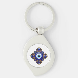 Blauw Boze Oog Sleutelhanger