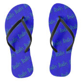 Blauw Bradley naamlogo op blauwe mozaïek, Teenslippers (Voetbed)